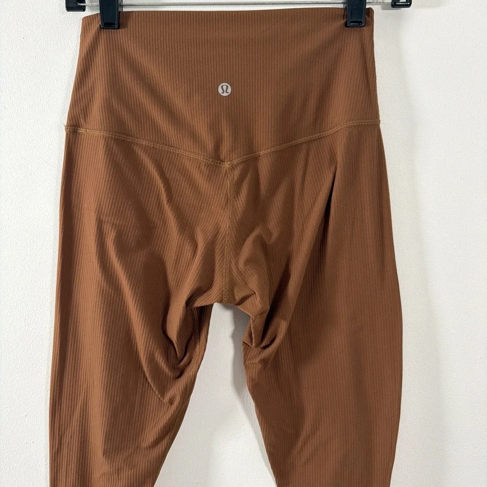 Lululemon Align High Rise Ribbed Pant Legging Size 6 Roasted Brown Yoga Workout